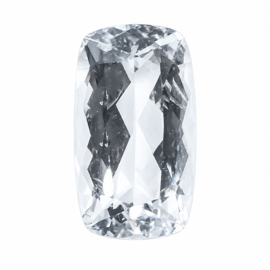 4.36ct natural pale blue aquamarine, elongated cushion cut