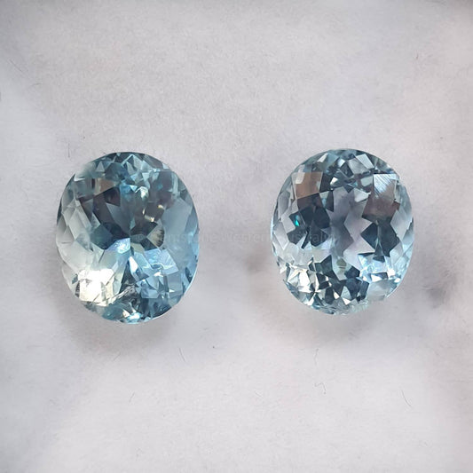 6.23 ct Natural Aquamarines Oval Loose Gemstones Set