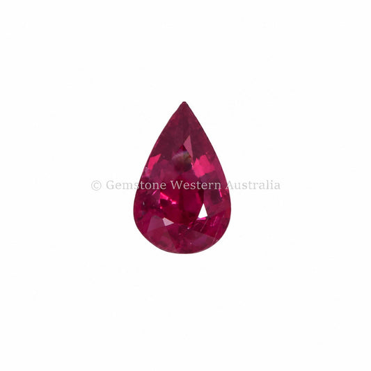 0.60 ct natural unheated ruby, pear cut loose gemstone