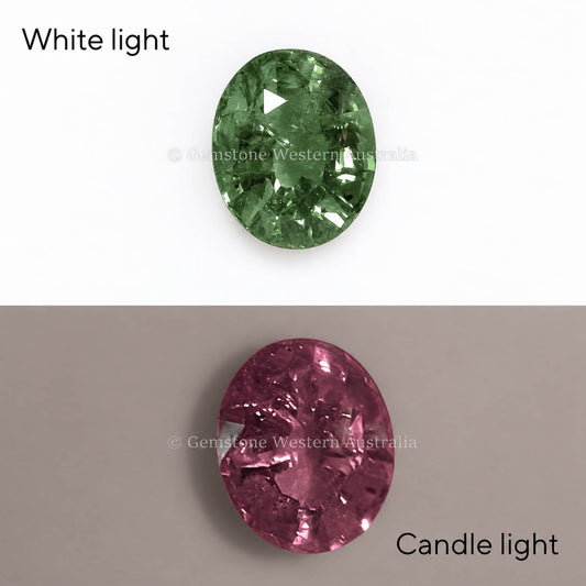 1.50 ct natural alexandrite, oval cut chrysoberyl