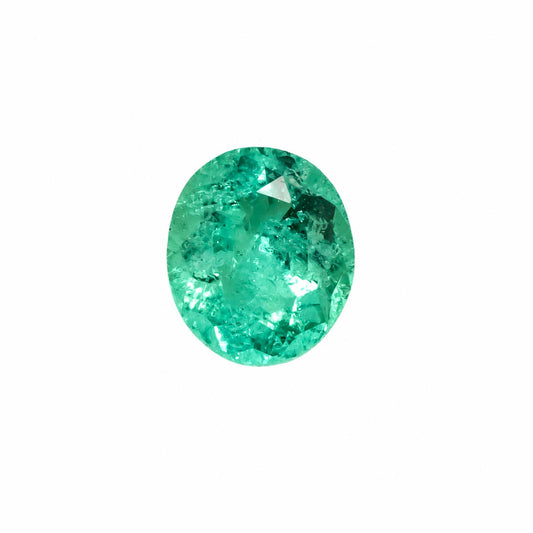 0.79 ct natural Colombian emerald, oval cut vivid green loose gemstone