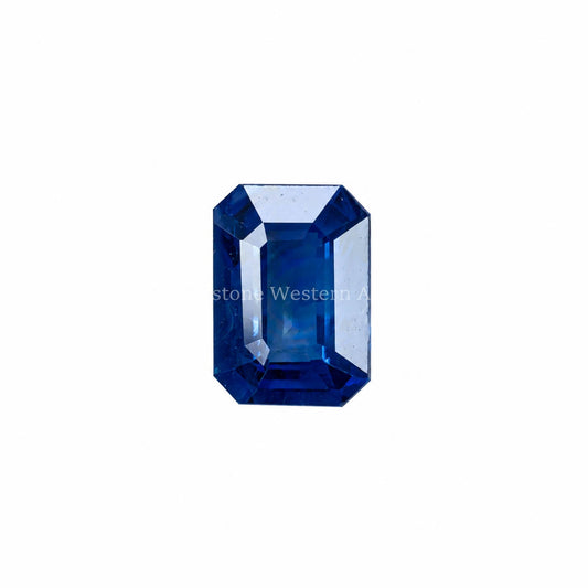 1.11 ct natural royal blue sapphire, radiant step cut