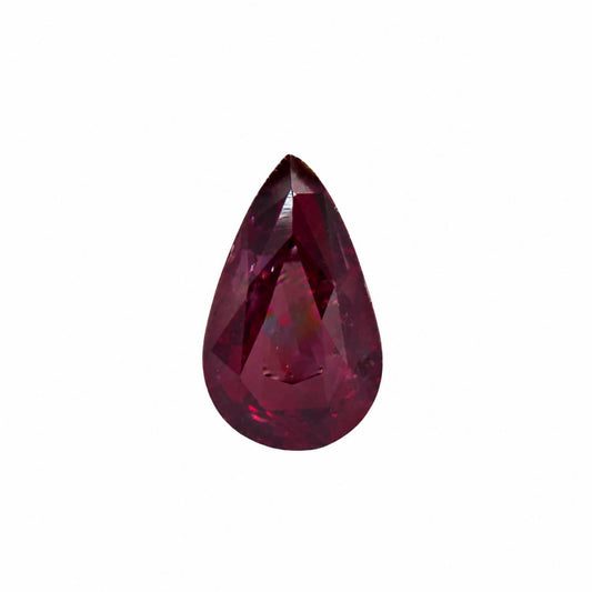 1.57 ct natural unheated ruby, pear cut loose gemstone