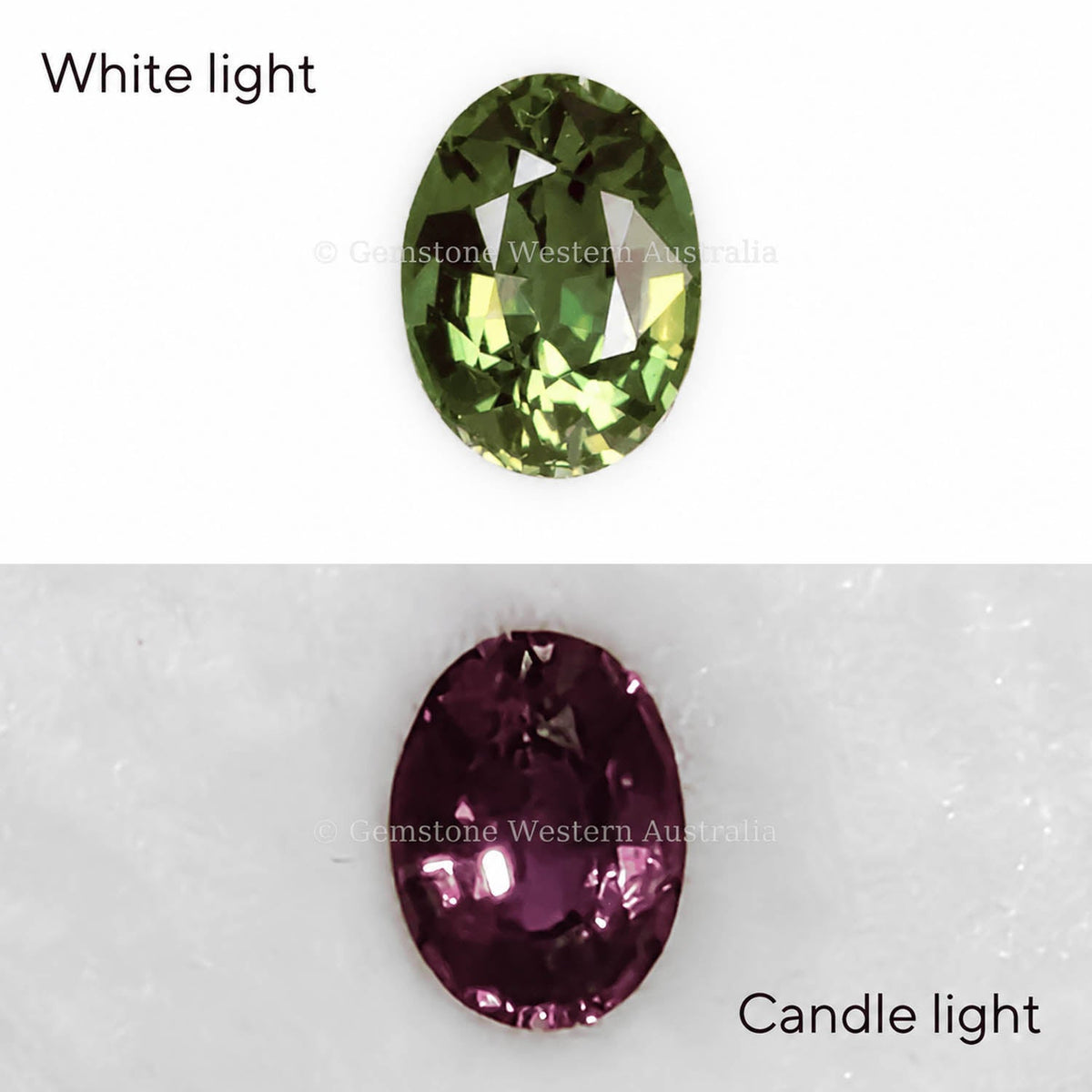 0.63 ct natural alexandrite, oval cut chrysoberyl