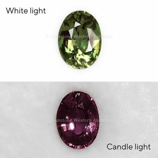 0.63 ct natural alexandrite, oval cut chrysoberyl
