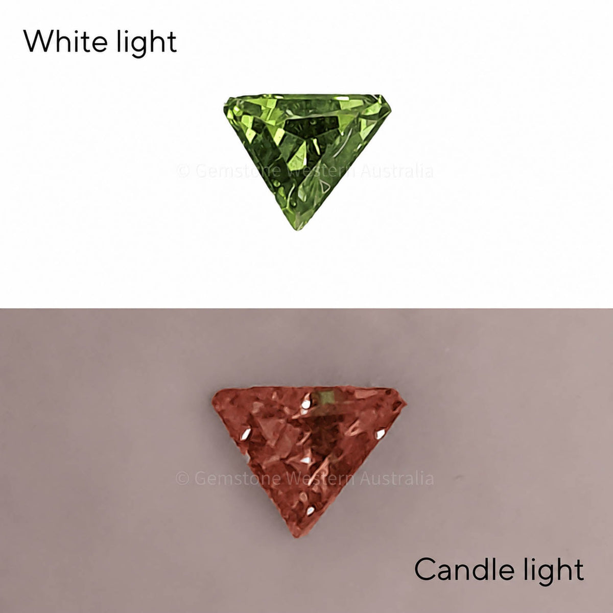 0.20 ct natural alexandrite, trillion fancy cut loose gemstone