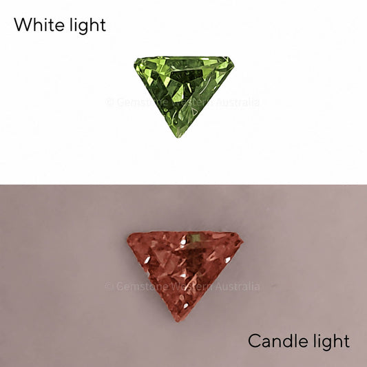 0.20 ct natural alexandrite, trillion fancy cut loose gemstone