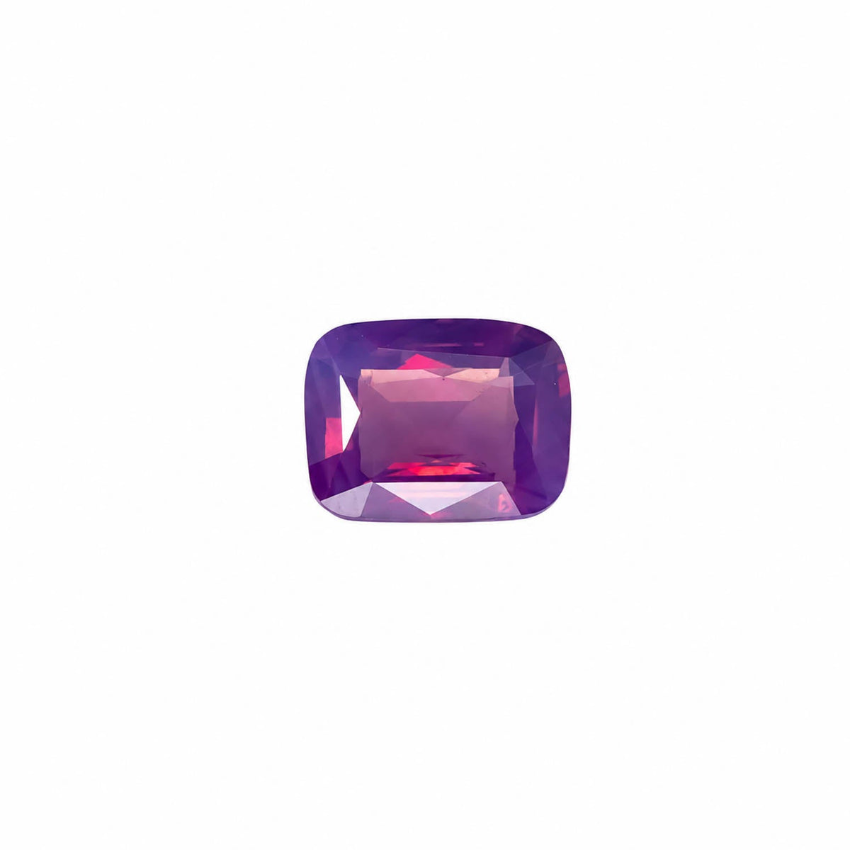 1.57 ct natural unheated violet pink sapphire with opalescent effect, rectangular cushion cut