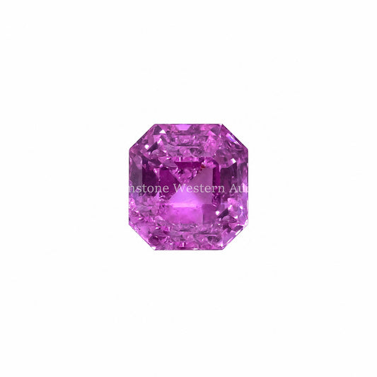1.67 ct natural unheated pink sapphire, octagon step cut