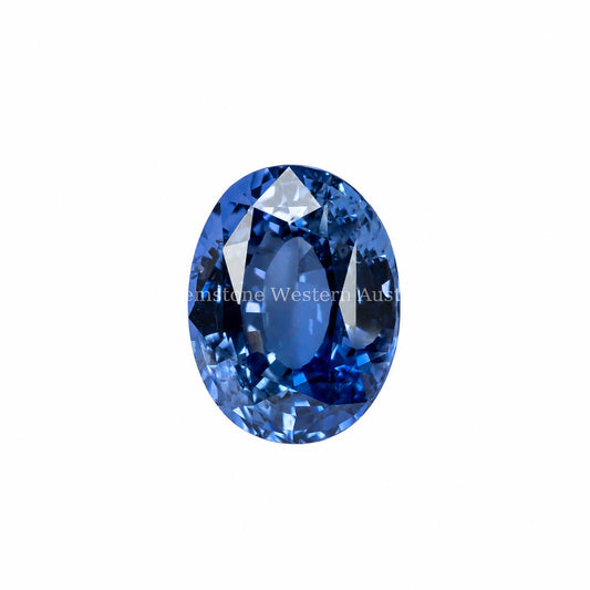 2.69 ct natural cornflower blue sapphire, oval mixed cut