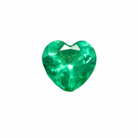 1.48 ct natural Colombian emerald, heart cut vivid green loose gemstone
