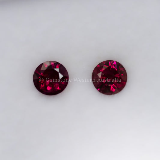 0.48 CT NATURAL RUBY PAIR - ROUND CUT