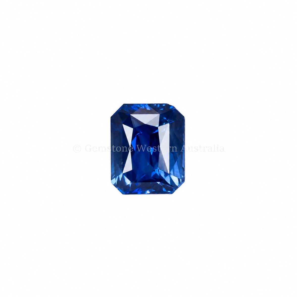 1.11 ct natural unheated vivid blue sapphire, octagon scissors cut