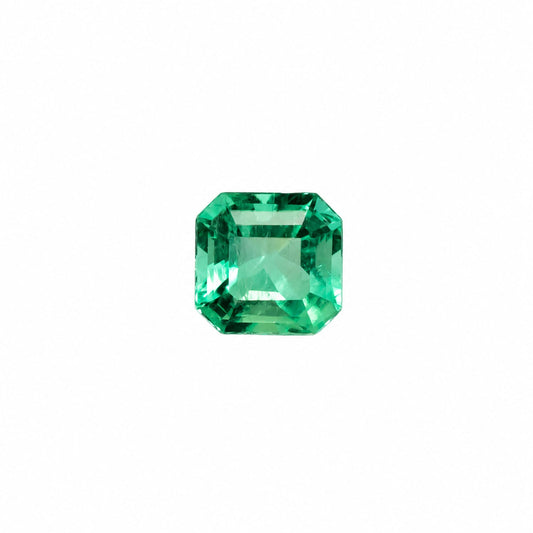 1.26 ct natural Colombian emerald, emerald cut vivid green gemstone
