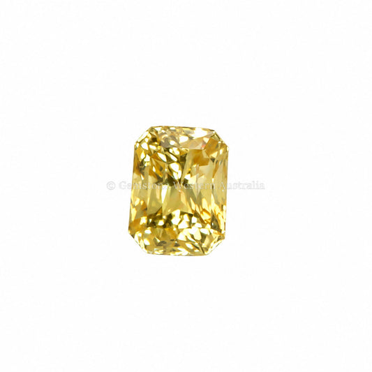 2.03 ct natural unheated yellow sapphire, octagon scissors cut