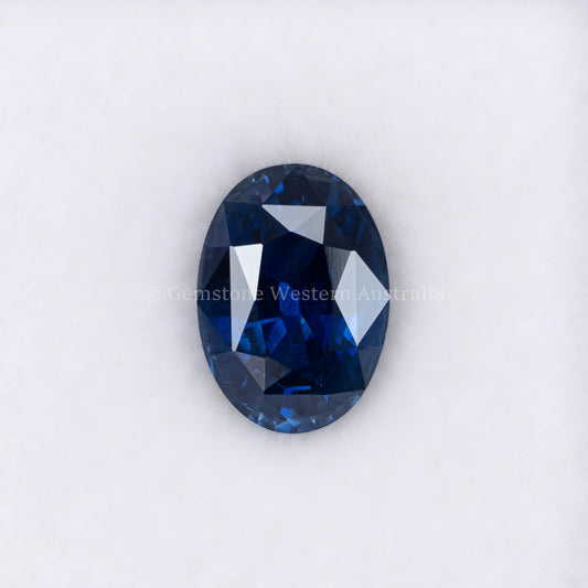 2.38CT NATURAL HEATED ROYAL BLUE SAPPHIRE - OVAL CUT IN WHITE BACKGROUND