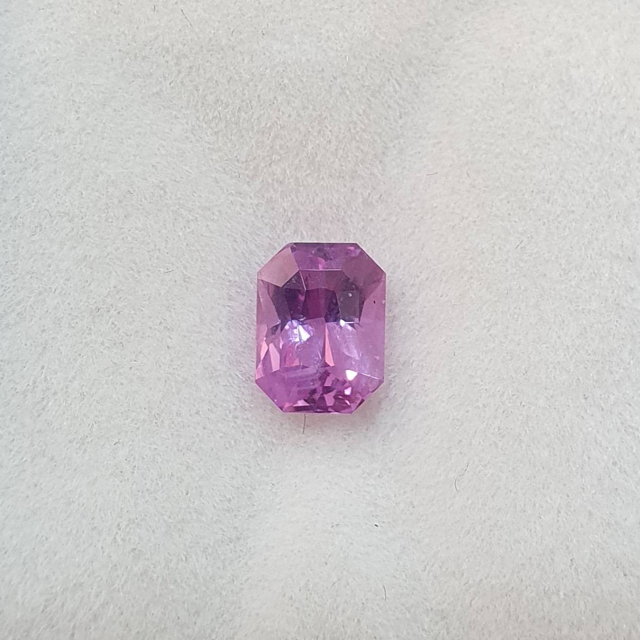 1.08 Ct Natural Pink Sapphire Loose Gemstone Emerald Cut