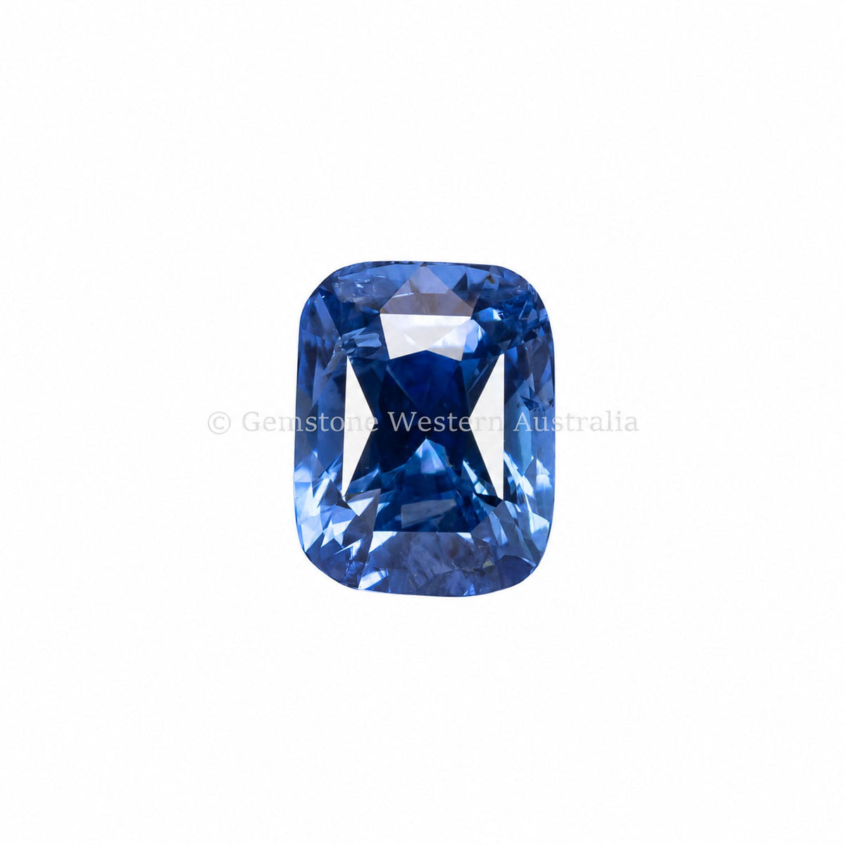 2.57 ct natural heated cornflower blue sapphire, cushion rectangular cut