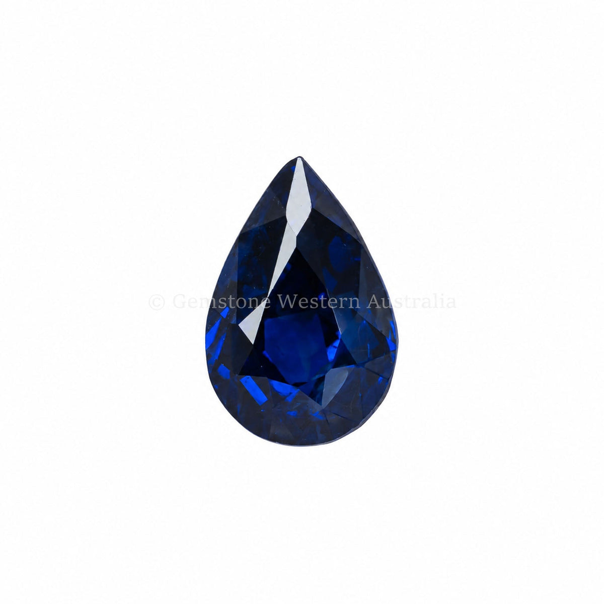 2.00 ct natural royal blue sapphire, pear mixed cut