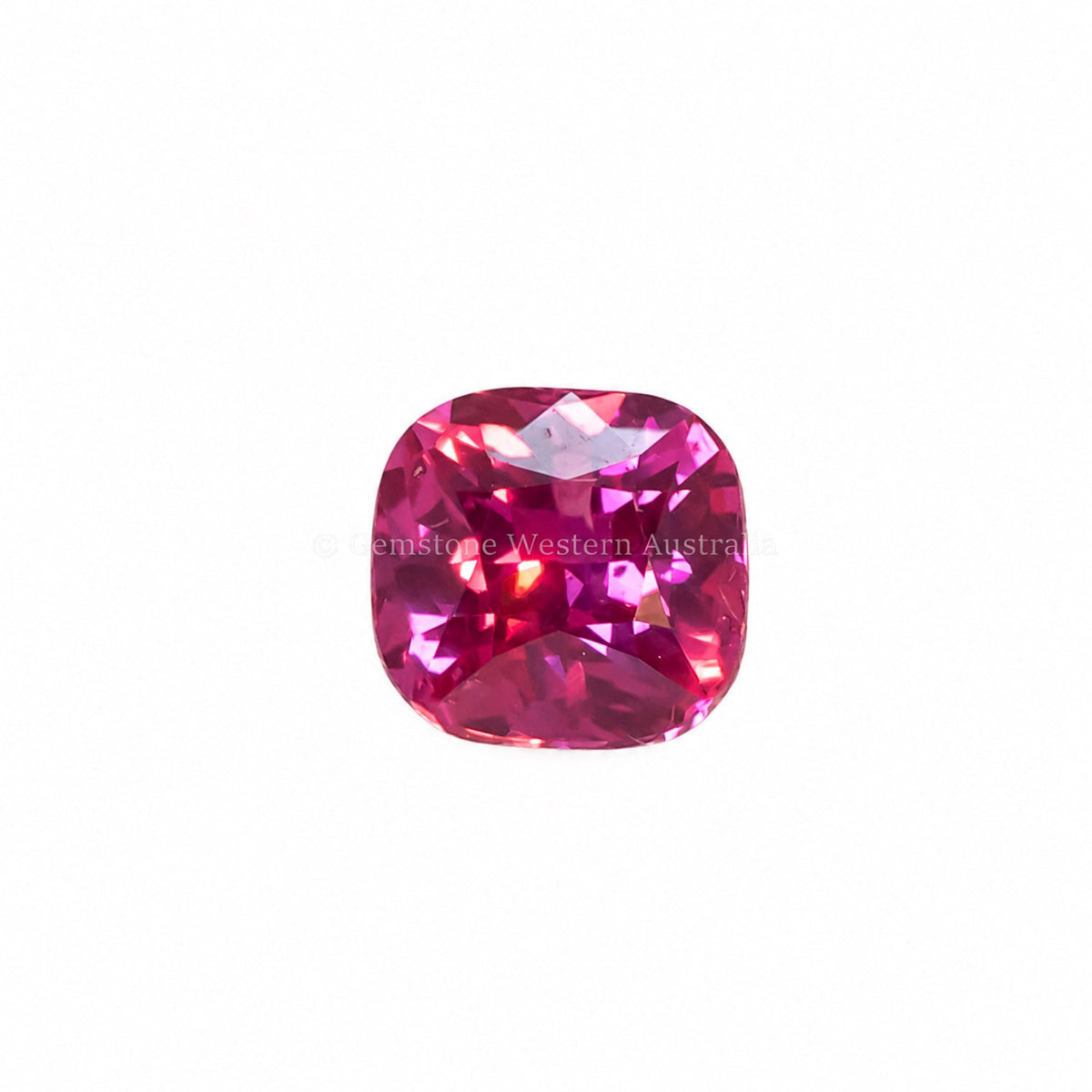 1.25 ct natural unheated hot pink sapphire, cushion cut