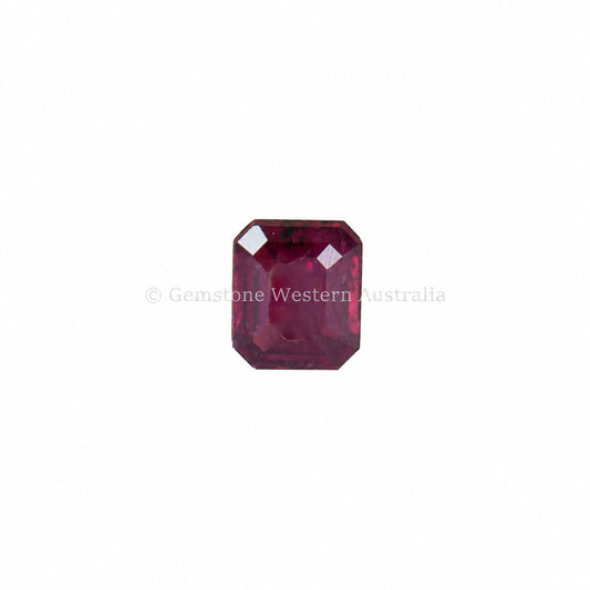 0.58 ct natural unheated ruby, emerald radiant cut