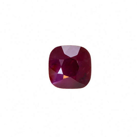 1.29 ct natural unheated ruby, cushion cut loose gemstone