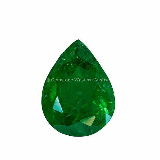 2.96 ct natural Colombian emerald, pear cut loose gemstone
