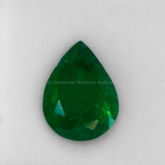 2.96 CT NATURAL COLOMBIAN EMERALD - PEAR CUT