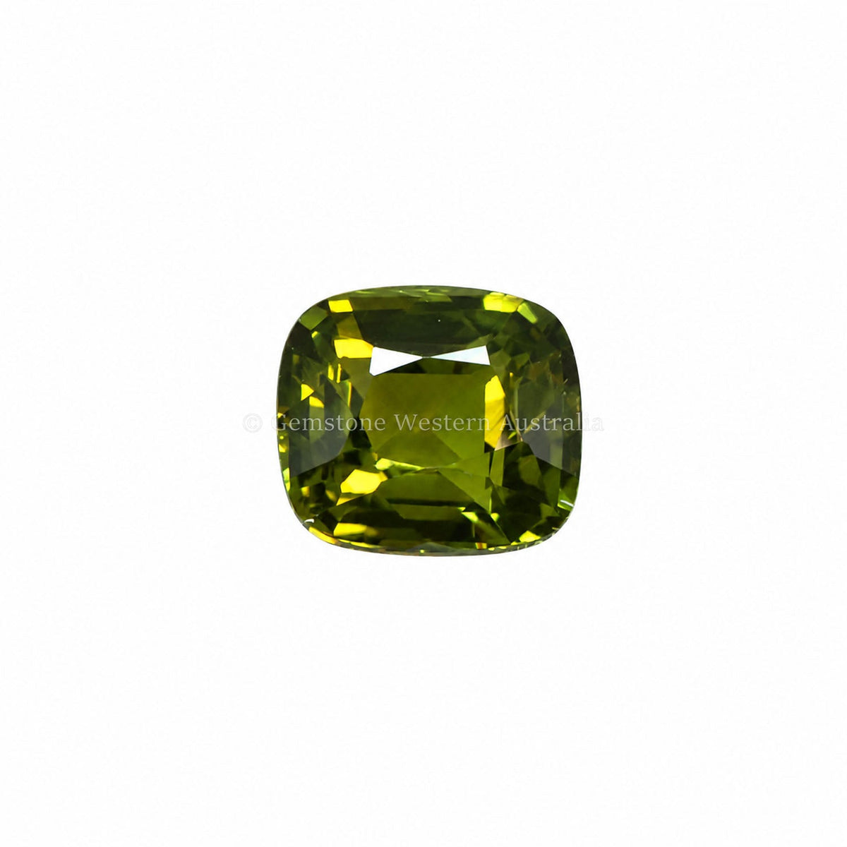1.77 ct natural unheated green sapphire, cushion cut