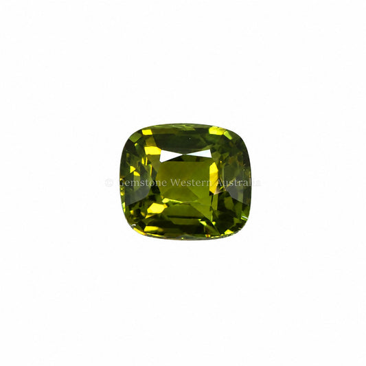 1.77 ct natural unheated green sapphire, cushion cut