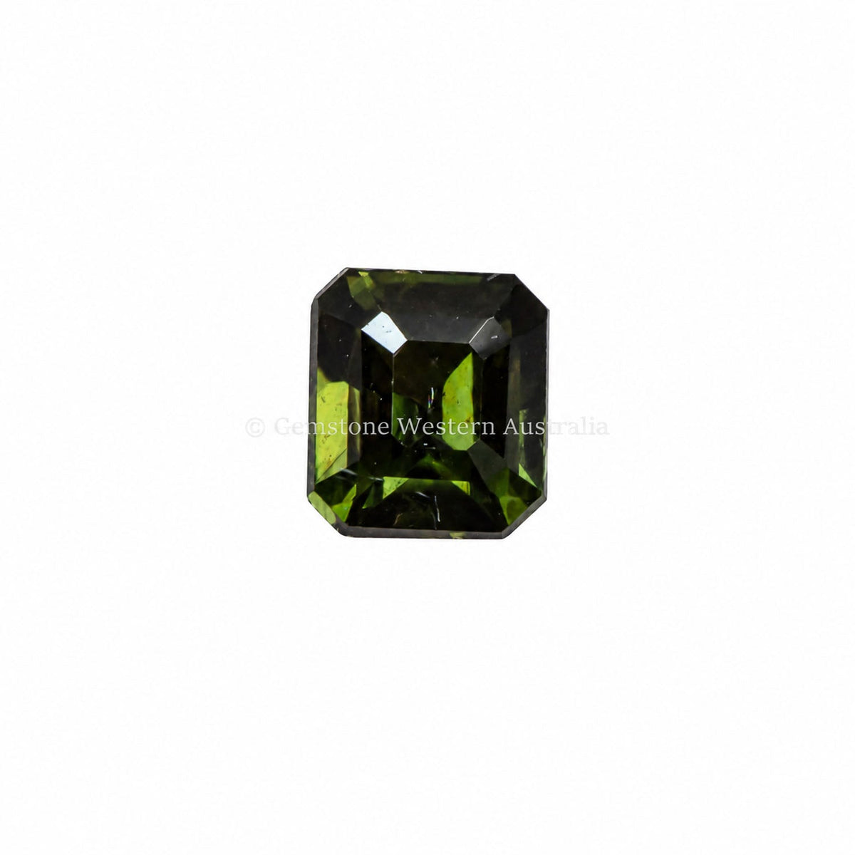 1.72 ct natural unheated green sapphire, octagonal cut