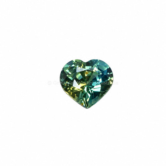 0.99 ct natural unheated teal sapphire, heart cut