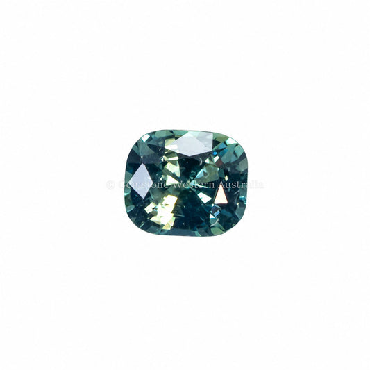 1.03 ct natural unheated teal sapphire, cushion cut