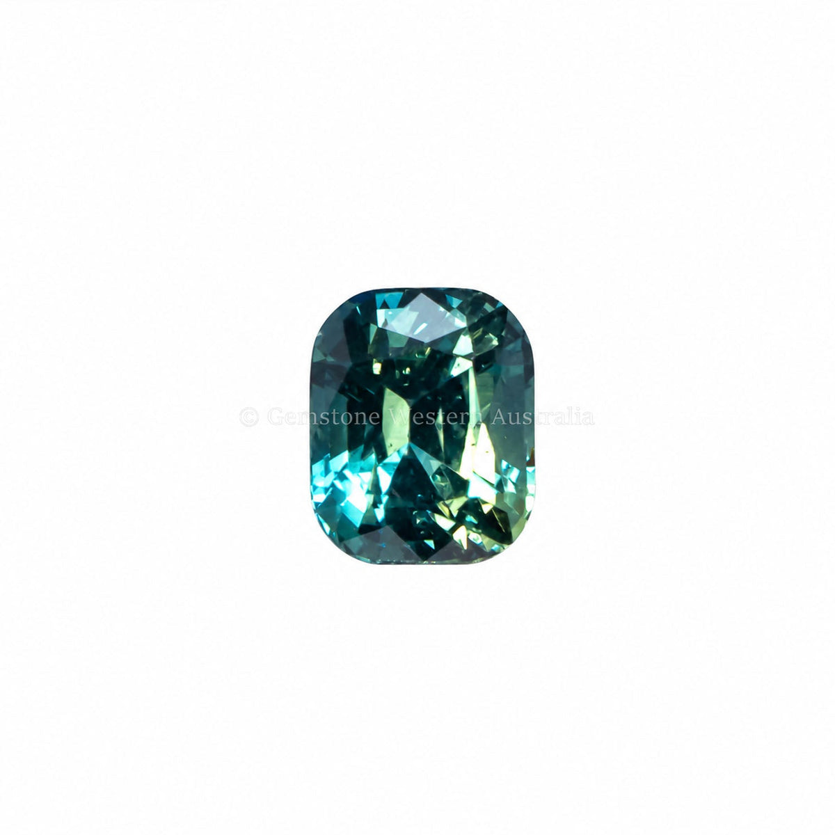 1.25 ct natural unheated teal sapphire, cushion cut