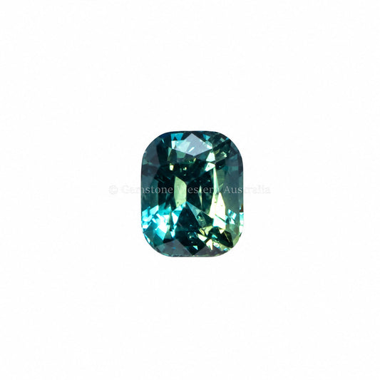 1.25 ct natural unheated teal sapphire, cushion cut
