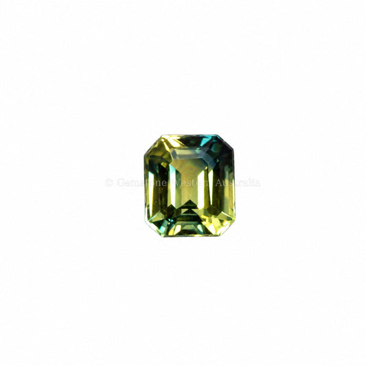 1.07 ct natural unheated blue-yellow teal sapphire, octagonal cut
