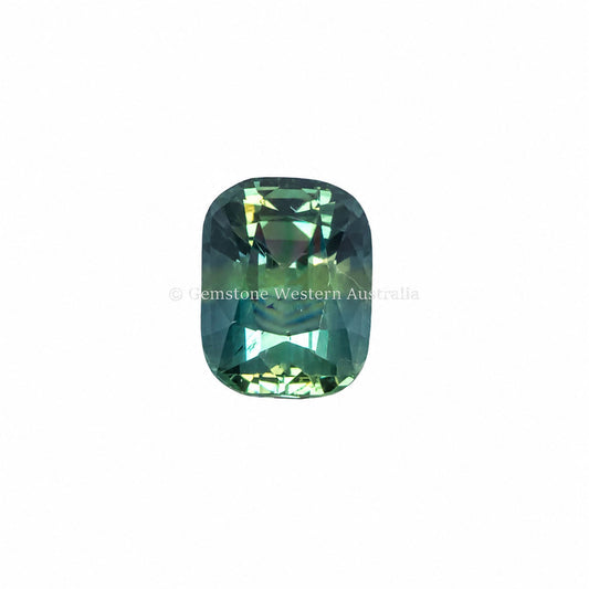 1.06 ct natural unheated teal sapphire, cushion cut