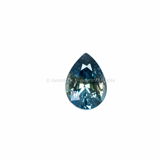 0.99 ct natural unheated teal sapphire, pear cut
