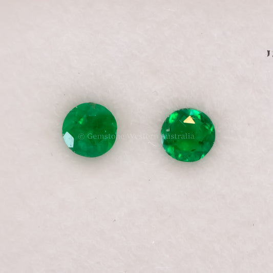 0.26 CT NATURAL COLOMBIAN EMERALD PAIR SET - ROUND CUT