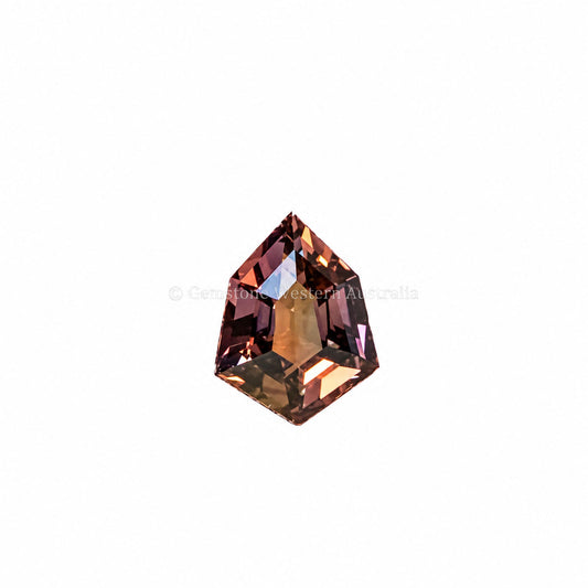 0.79 ct natural unheated brownish red sapphire, shield fancy cut