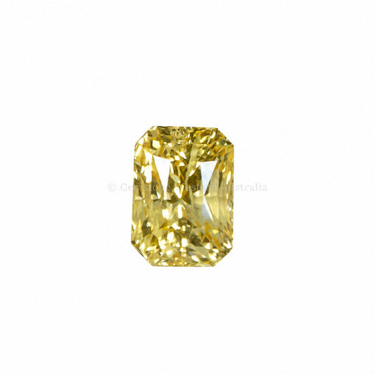 2.05 ct natural unheated yellow sapphire, octagon scissors cut