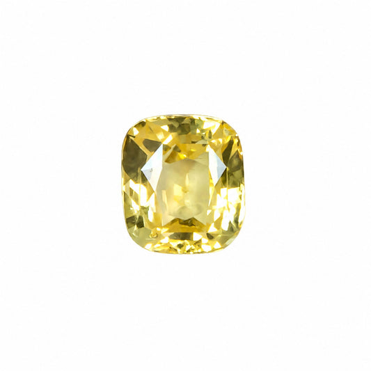 2.00 ct natural unheated yellow sapphire, cushion rectangular cut