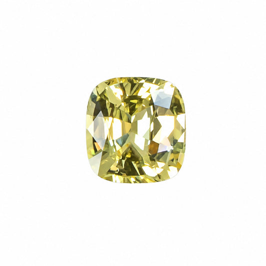 1.47 ct natural unheated yellow sapphire, cushion rectangular cut