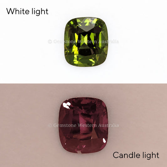1.18 ct natural alexandrite, rectangular cushion cut chrysoberyl