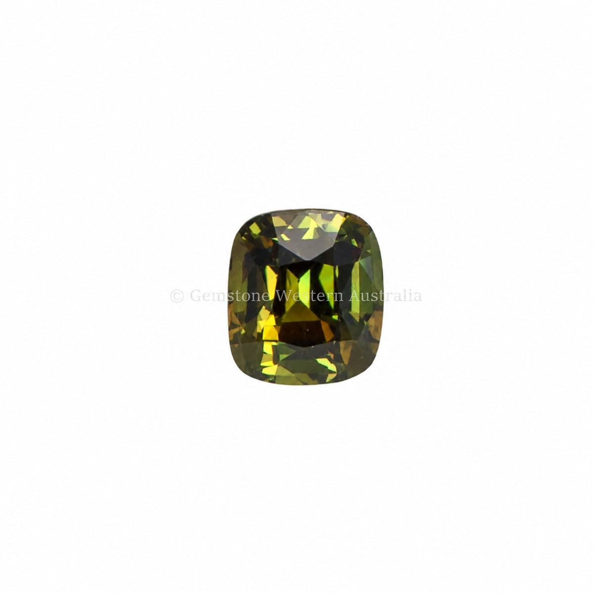 1.18 ct rectangular cushion cut alexandrite photographed in daylight