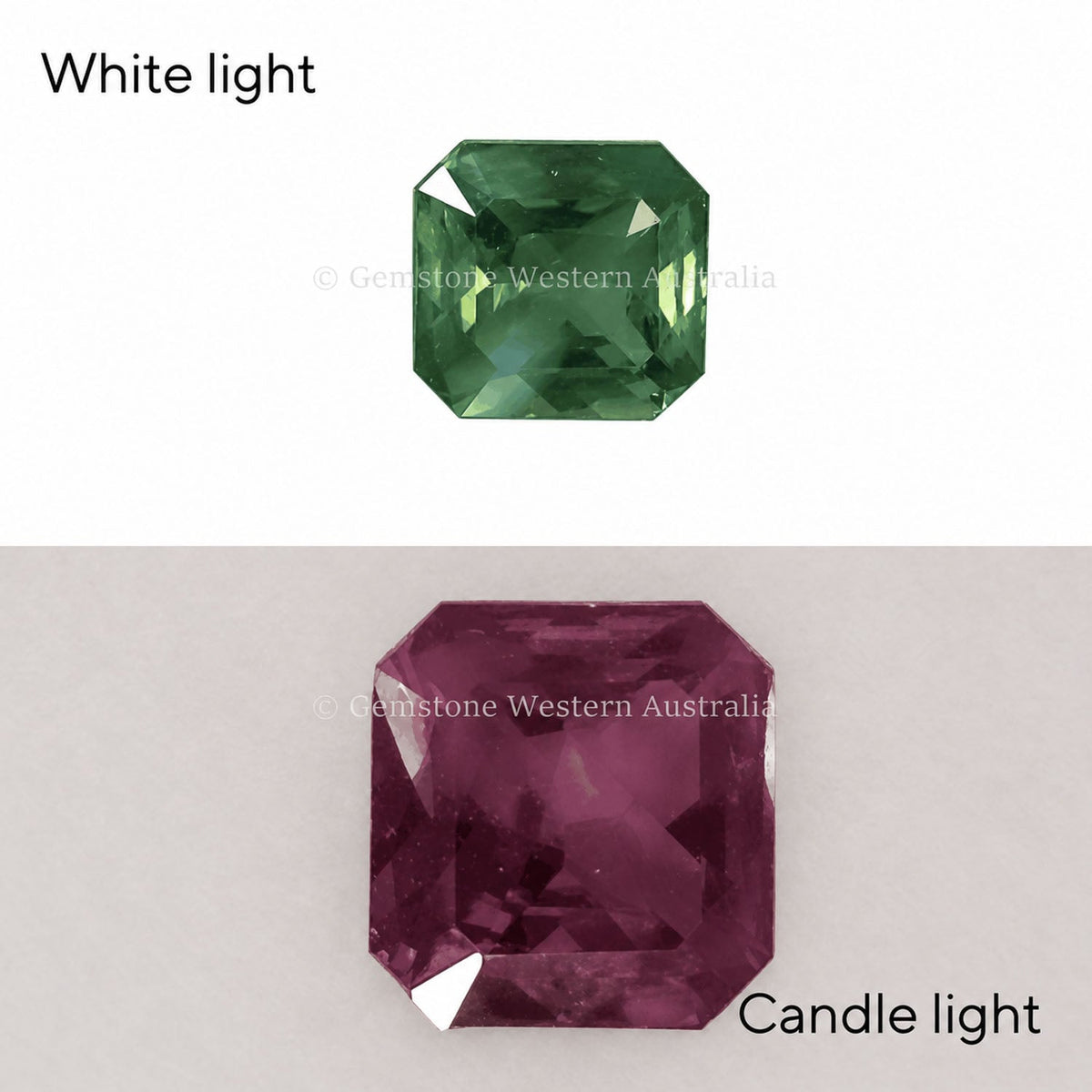 0.66 ct natural alexandrite, octagon cut chrysoberyl