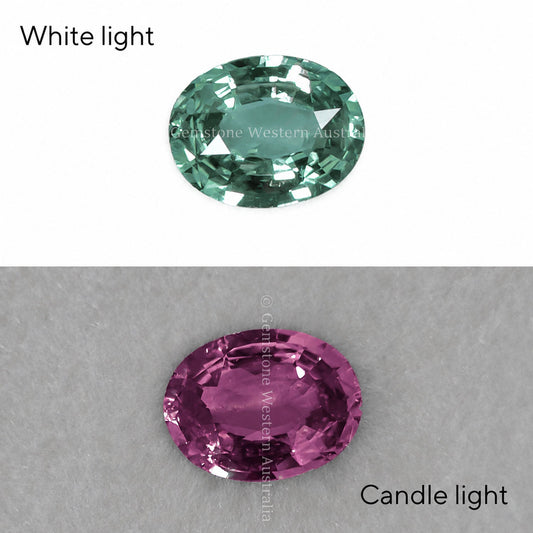 1.02 ct natural alexandrite, oval cut chrysoberyl