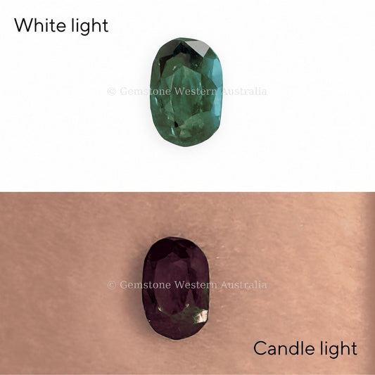 0.45 ct natural alexandrite, oval cut chrysoberyl