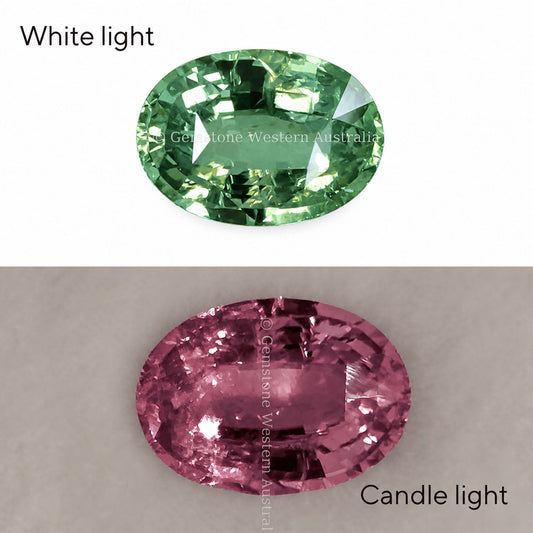 1.65 ct natural alexandrite, oval cut chrysoberyl
