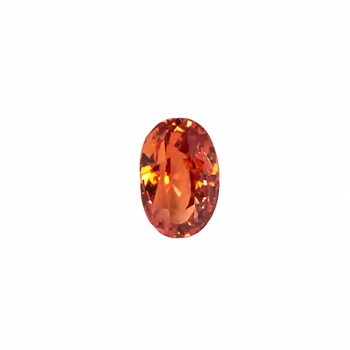 1.02 ct natural unheated padparadscha sapphire, oval cut sunset colour